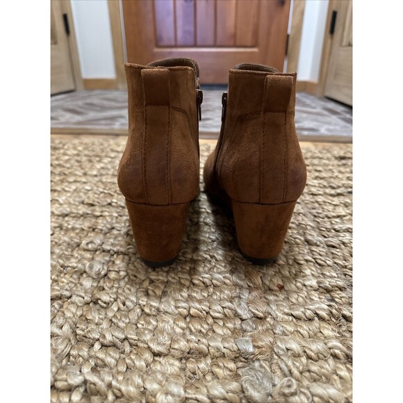 Pierre Dumas Boots Womens Size 10 Suede Tan Ankle Zip Wedge Booties - Picture 5 of 11